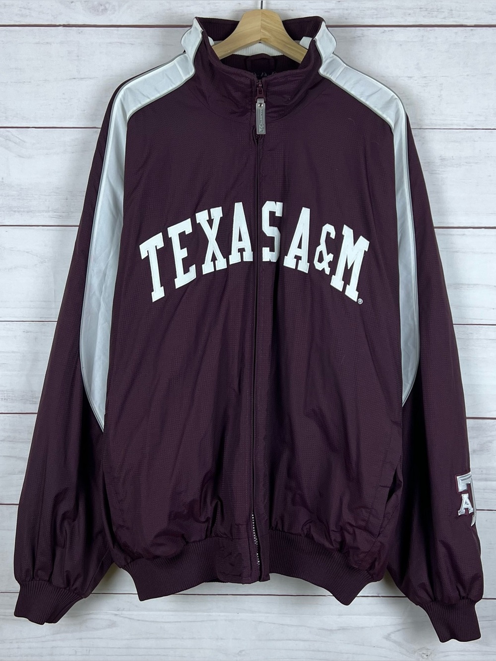 Vintage Texas A&M Majestic Full Zip Fleece Lined Bomber Jacket Embroidered XXL